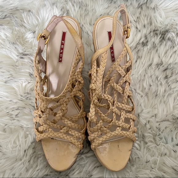 Prada Wedge heeled Sandals S9 - Picture 3 of 8